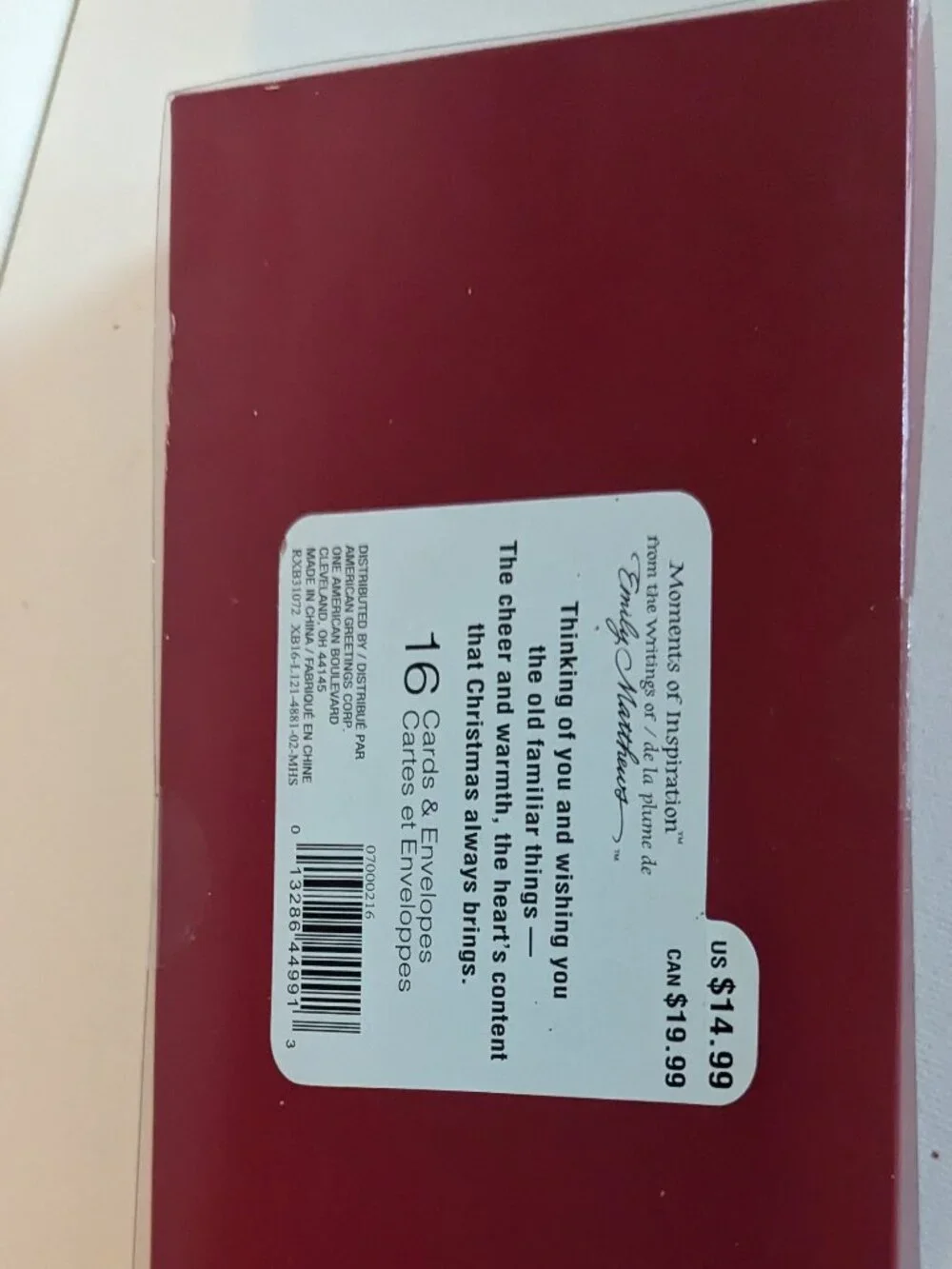 NWT 16 Poinsettias American Greetings Christmas Cards Sealed Box Holiday Cheer